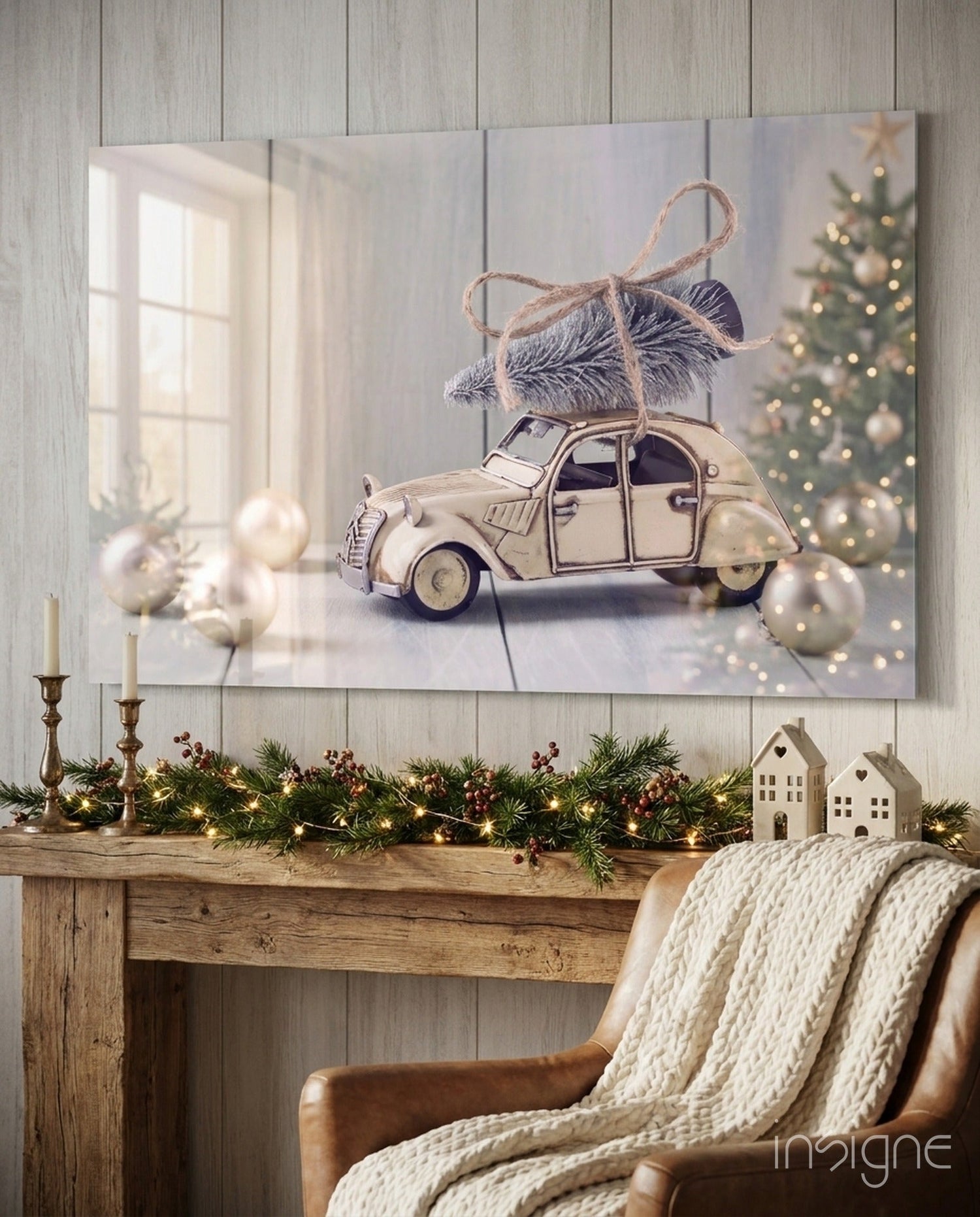 Retro French Car Glass Wall Art