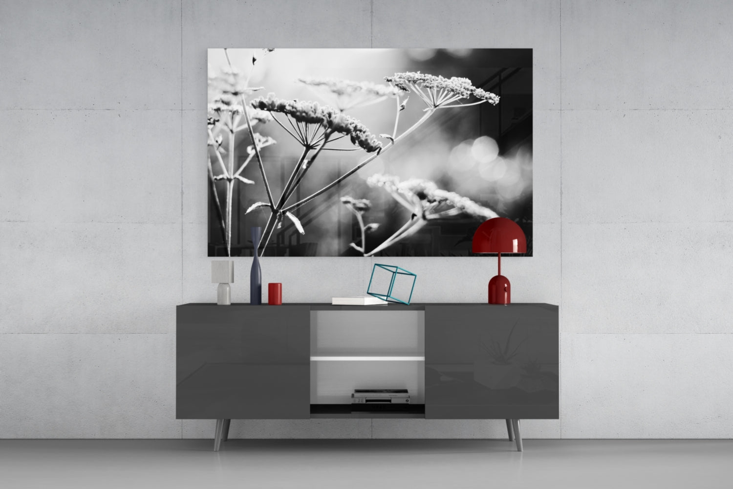 Frosted Wildflower Umbels Glass Wall Art