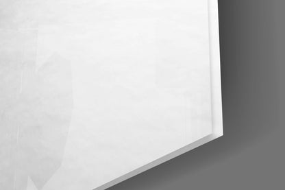 Black White Misty Pier Pavilion Glass Wall Art