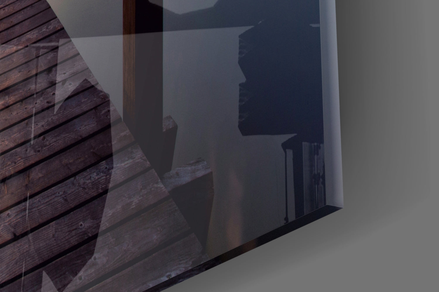 Foggy Sunrise Symmetrical Jetty Glass Wall Art