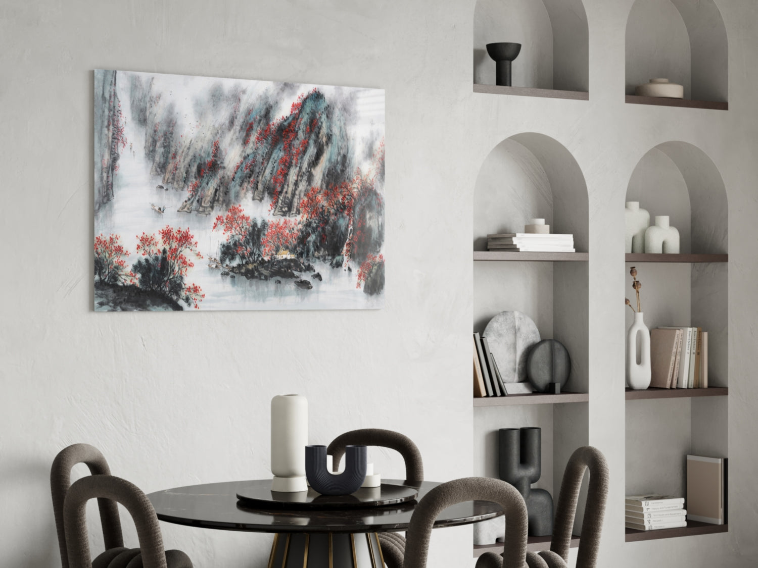Japanese Drawing Glass Wall Art