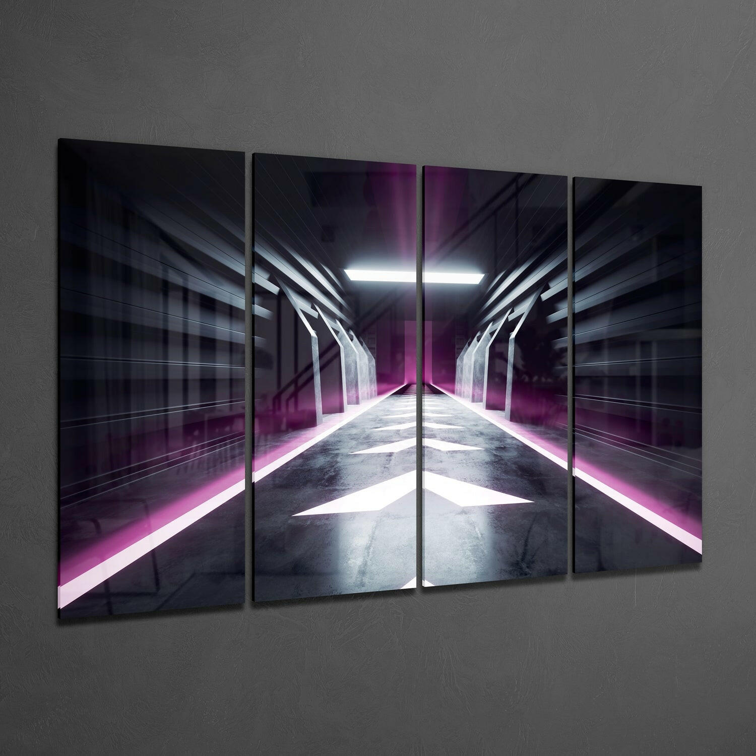 Hallway 4 Pieces Mega Glass Wall Art (59"x36")