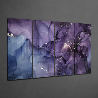 Purple Lavender Vein Marble Glass Wall Art