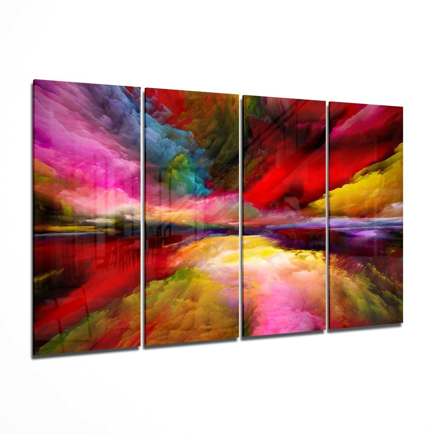 Colorful Clouds 4 Pieces Mega Glass Wall Art (59"x36")