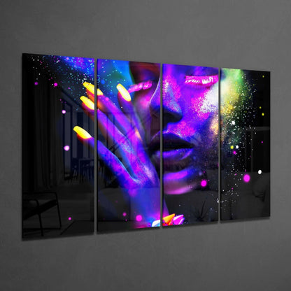 Woman 4 Pieces Mega Glass Wall Art (59"x36")