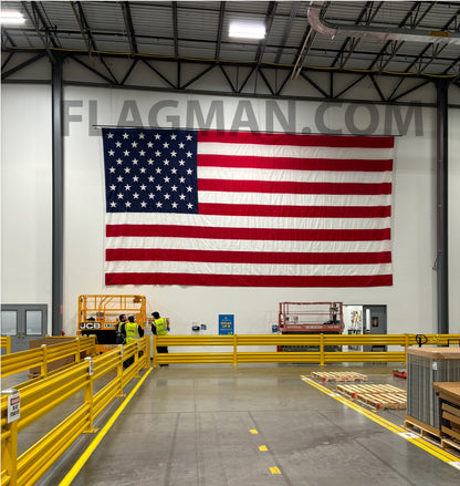 WallSafe™ Nylon Wall-Mounted American Flag | Reinforced Edge Grommets | Made in USA