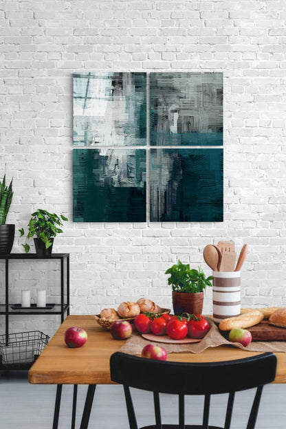 Green Quadro Glass Wall Art