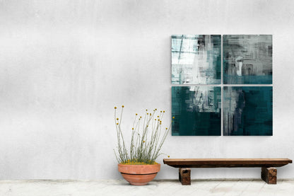 Green Quadro Glass Wall Art