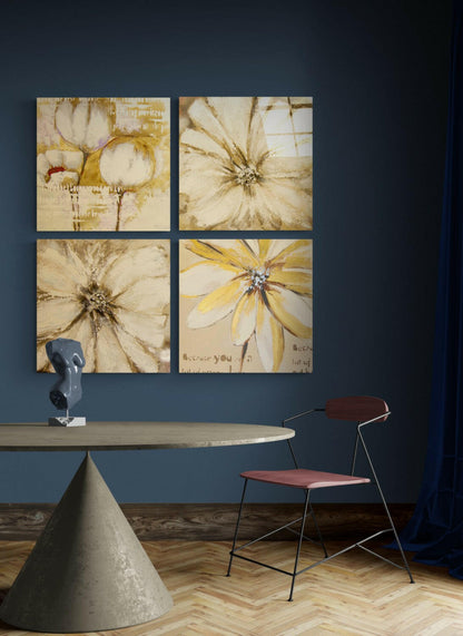 Yellow Flower Quadro Glass Wall Art