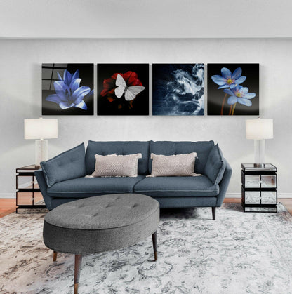 Flowers Quadro Glass Wall Art