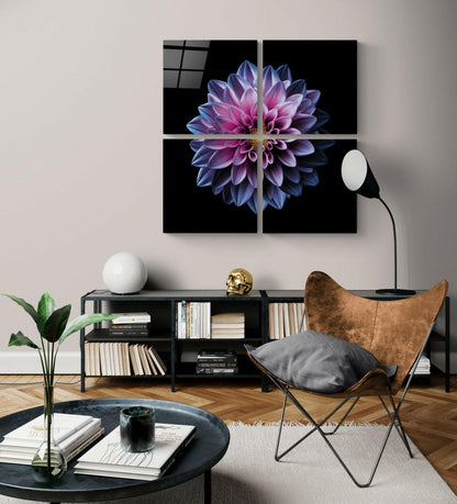 Purple Chrysanthemum Quadro Glass Wall Art