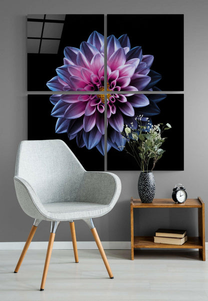Purple Chrysanthemum Quadro Glass Wall Art