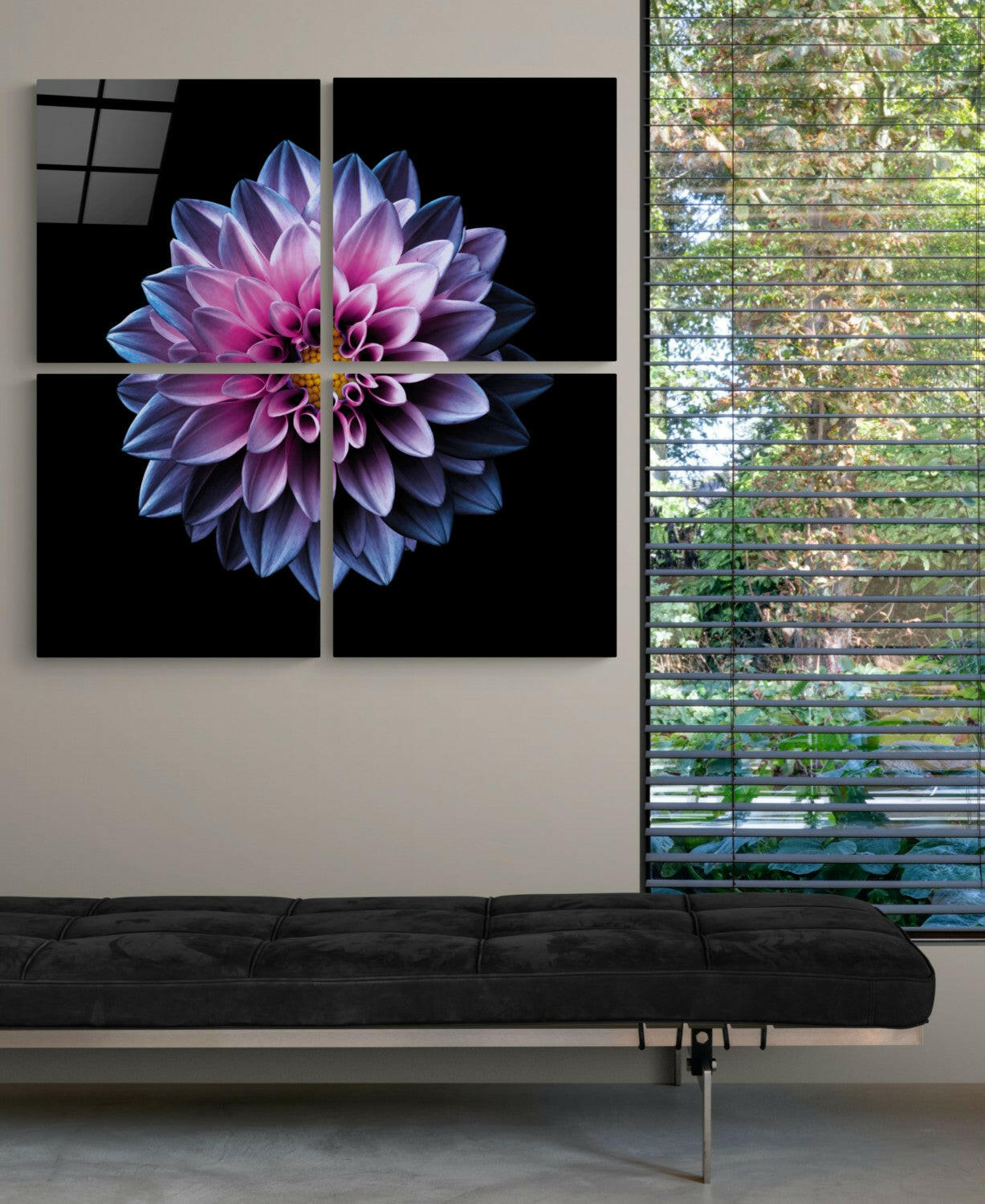 Purple Chrysanthemum Quadro Glass Wall Art