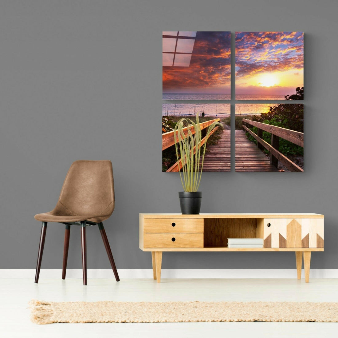 Horizon Line Quadro Glass Wall Art