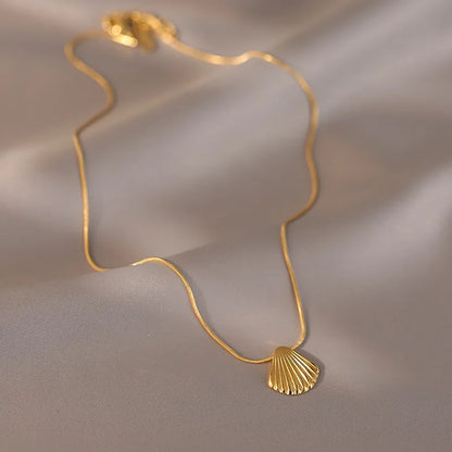 gold shell necklace