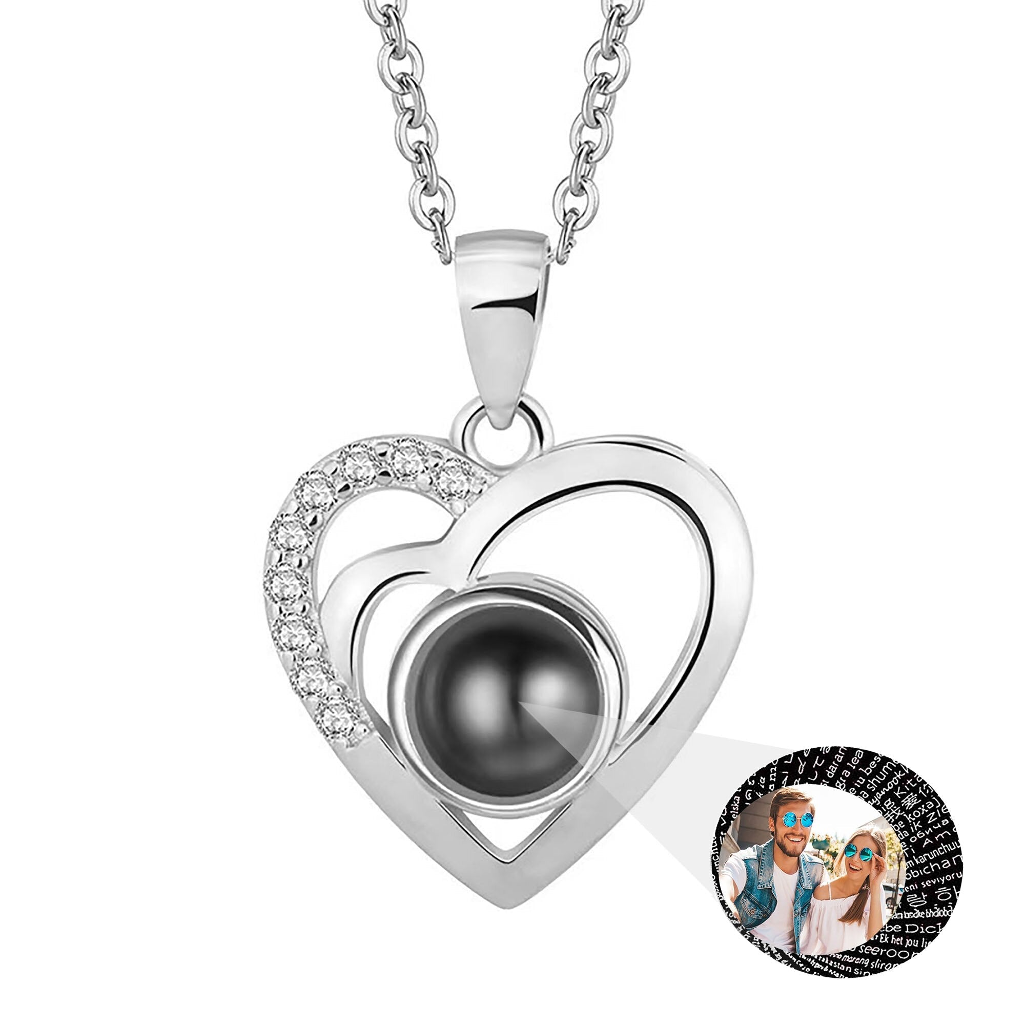 Customizable photo Projection Necklace Pendant Jewelry For Lover Girlfriend