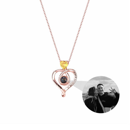 Love with customizable photosProjection Necklace Pendant Jewelry For Lover Girlfriend