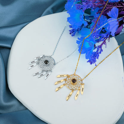 Customized Photo Dream catcher Projection Pendant Necklace