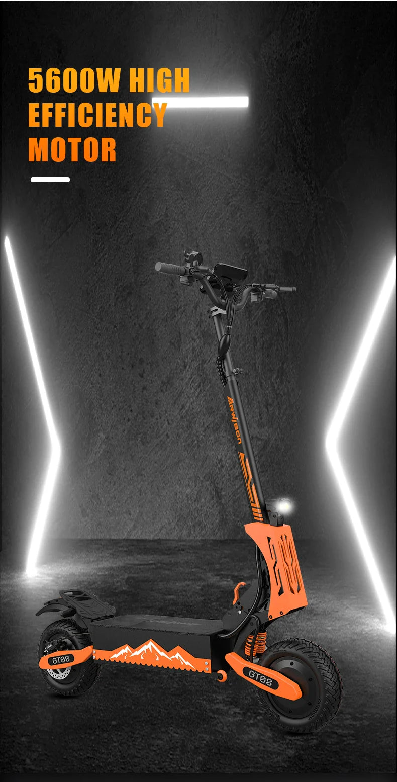 Arwibon 5600W Dual-Motor Electric Scooter 60V27AH With Top Speed 46MPH