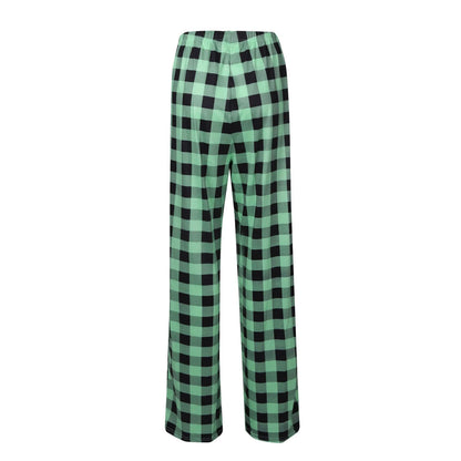 Women Christmas Pajama pants Autumn Winter Plaid Printed Pants
