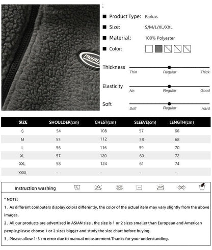 Hip Hop Winter Fleece Fluffy Jacket Streetwear
