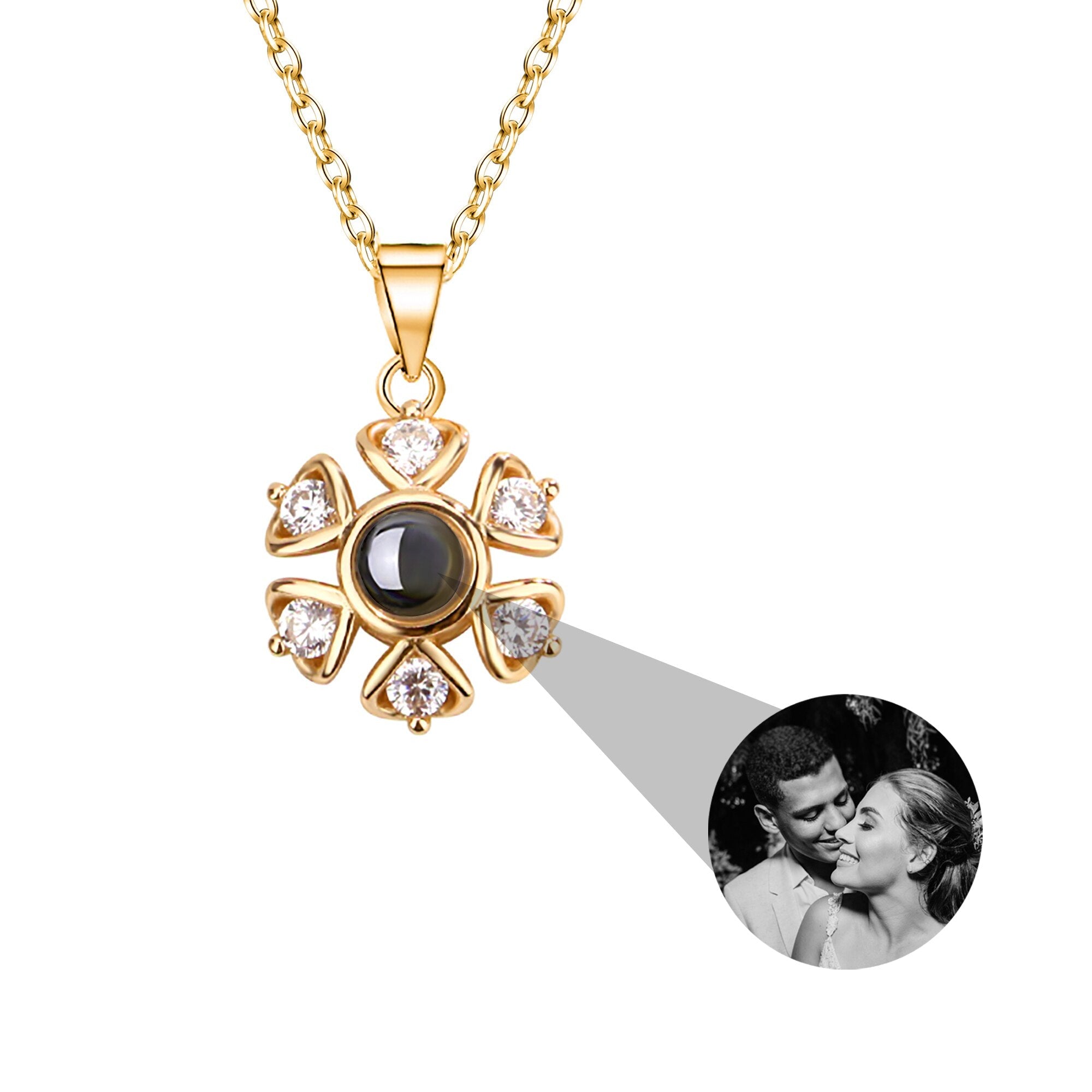 Snow projection necklace with customizable photos Projection Necklace
