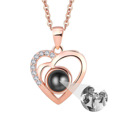 Customizable photo Projection Necklace Pendant Jewelry For Lover Girlfriend