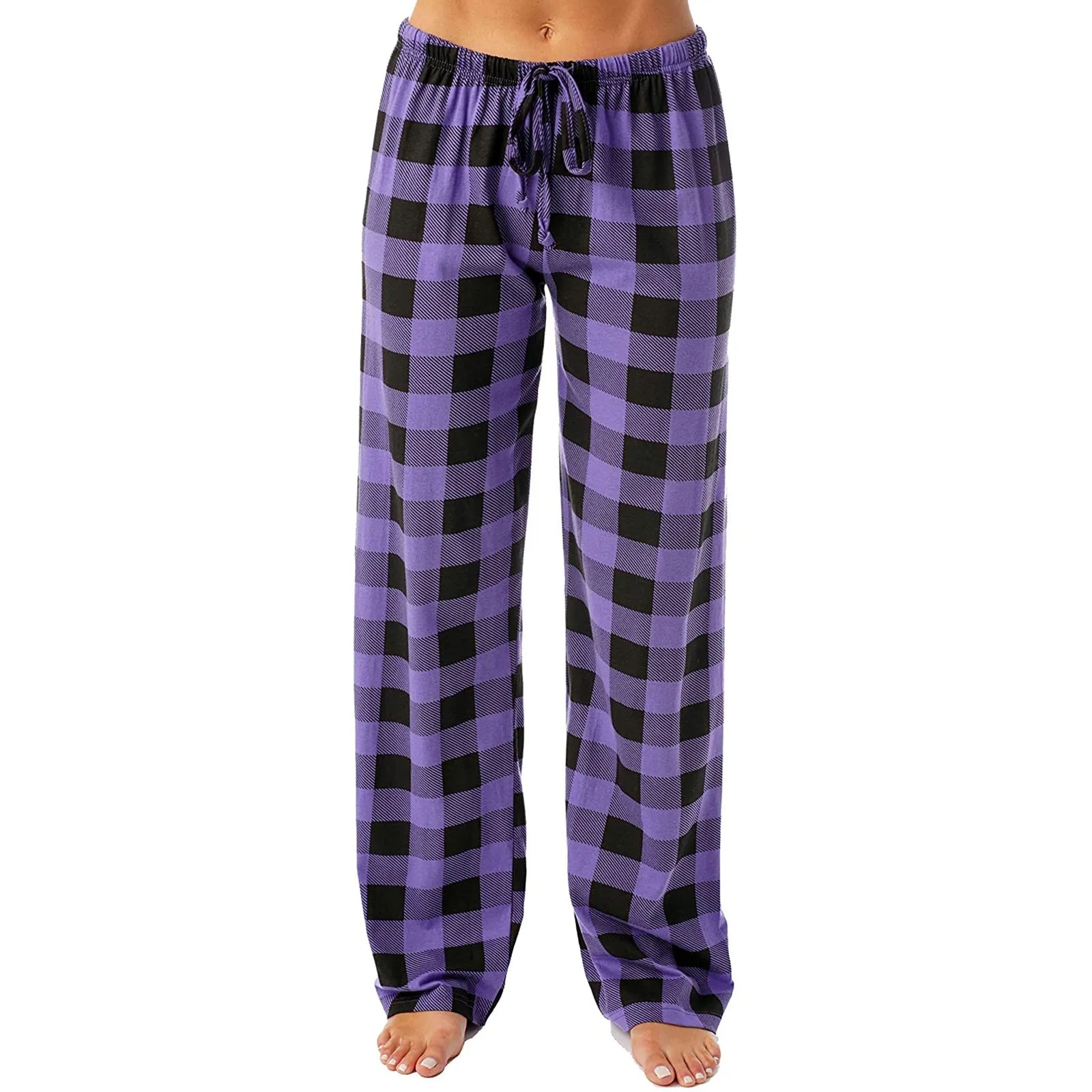 Women Christmas Pajama pants Autumn Winter Plaid Printed Pants