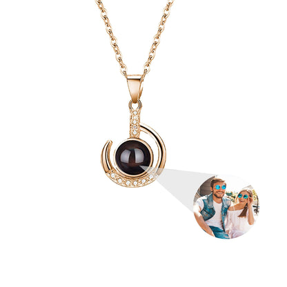 Customizable photo Silver 925 Necklace 100 Languages I Love You Projection Pendant