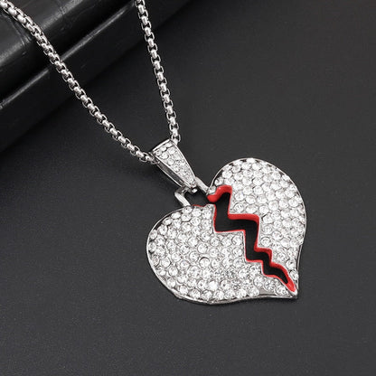 Hip Hop Fierce Shark Inlaid Zircon Pendant Charm Trend Necklace