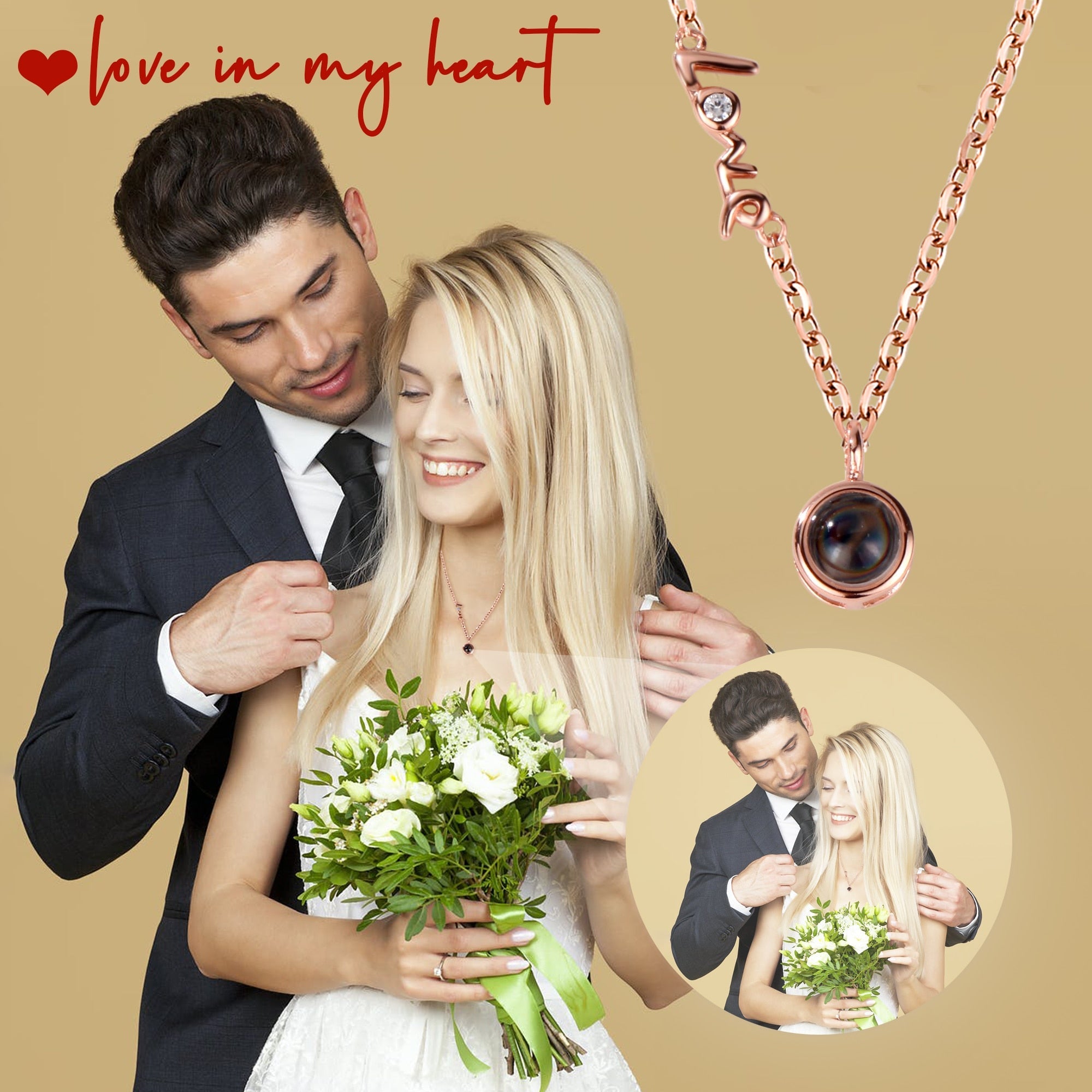 Personalized Photo Projection Necklace Clavicle Chain