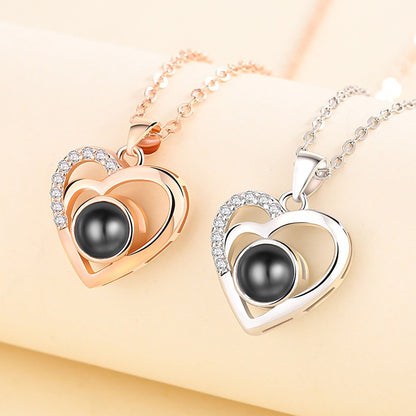Customizable photo Projection Necklace Pendant Jewelry For Lover Girlfriend