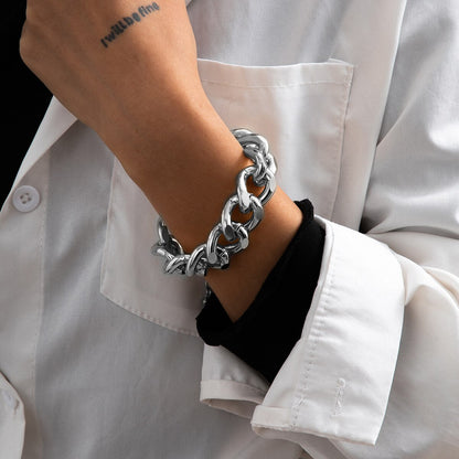Hip Hop Thick Link Chain Bracelet Women&
