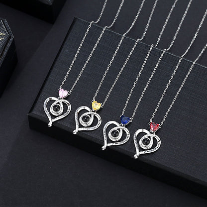Love with customizable photosProjection Necklace Pendant Jewelry For Lover Girlfriend
