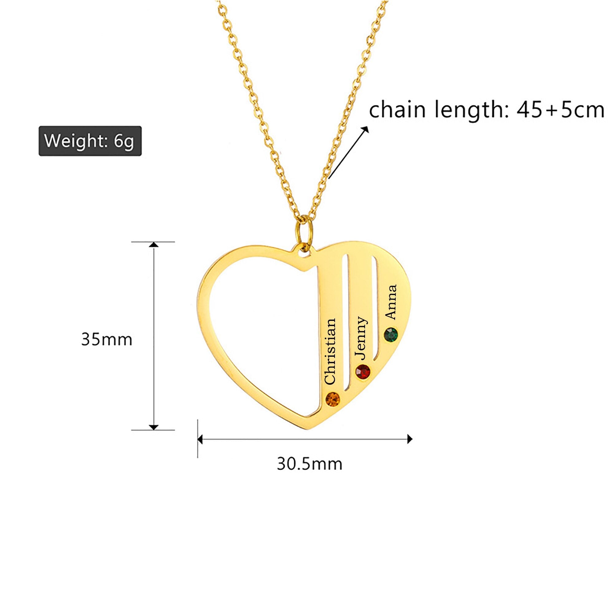 Necklace that can customize birthstone and name For Women ManCouple Gift