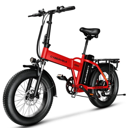 Cybervelo 1000W Ebike For Adults,Removable Battery EBike,28+MPH,Foldable Electric Bike,80 Miles Max Range,Fat Tire EK4 EK5