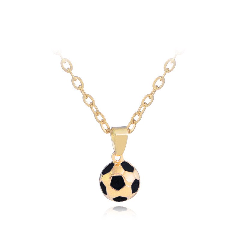 Football Link Chain Soccer Charm Necklace Pendant Gold Color Sport Ball Jewelry