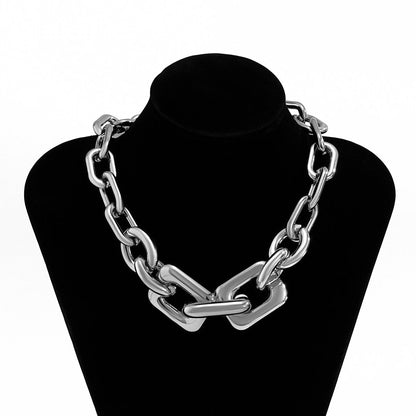 CCB Material Exaggerated Big Choker Necklace Collar for Women Hiphop Chunky Chain Necklace