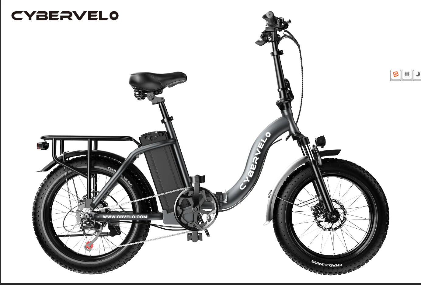 Cybervelo 1000W Ebike For Adults,Removable Battery EBike,28+MPH,Foldable Electric Bike,80 Miles Max Range,Fat Tire EK4 EK5