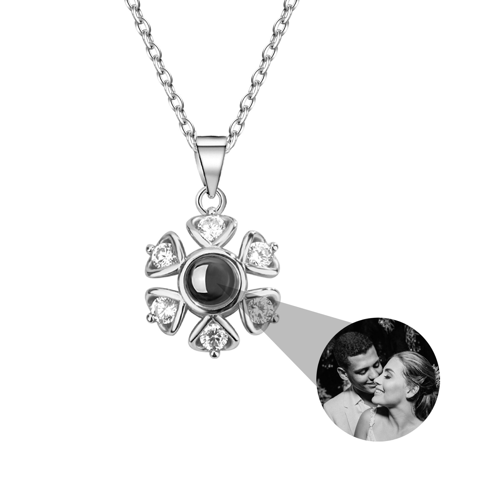 Snow projection necklace with customizable photos Projection Necklace