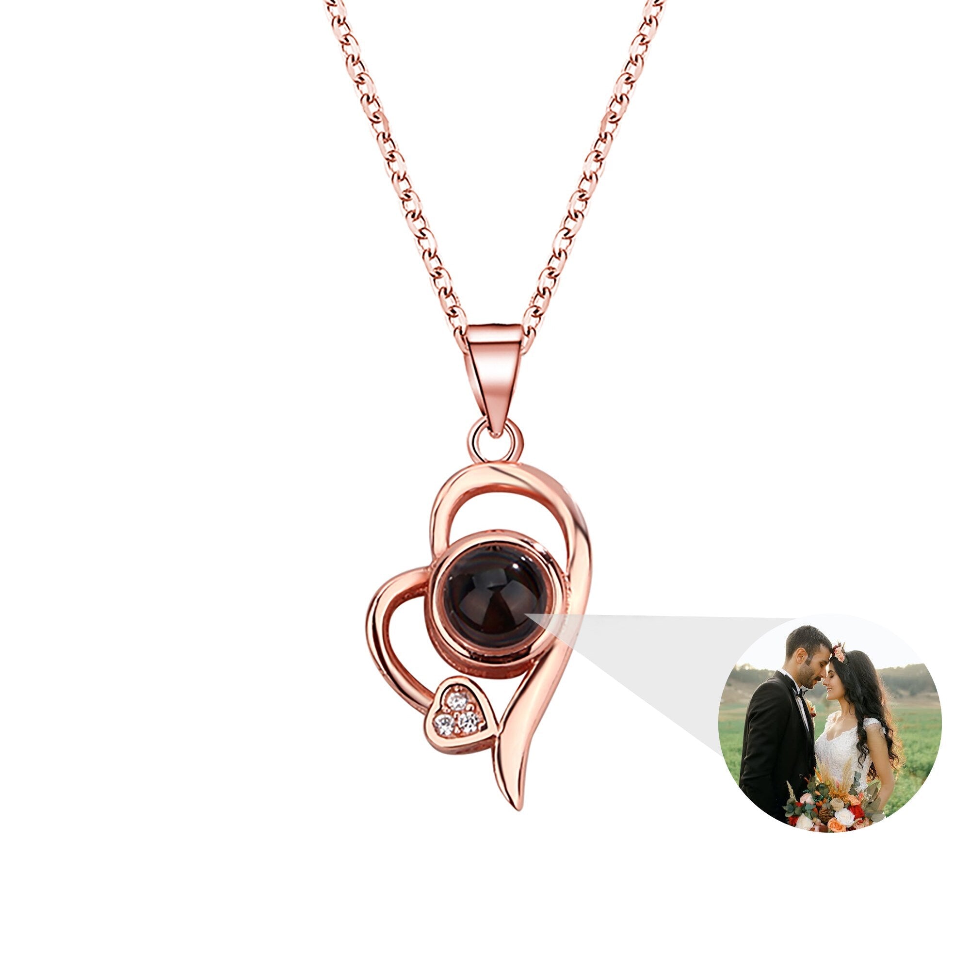 Customized photo projection necklace Couple Romantic Cute Accessories
