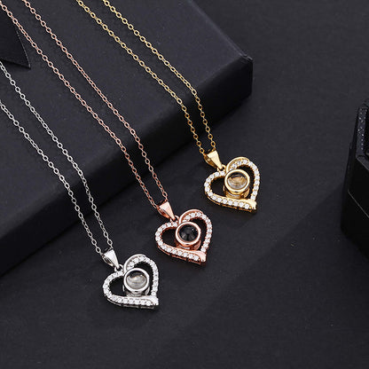 Photo Projection Necklace Pendant Jewelry for Lover Girlfriend 2022