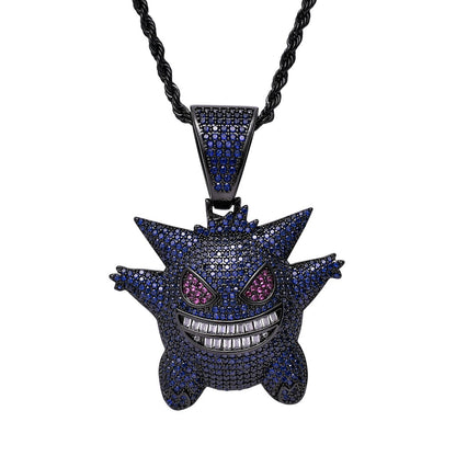 Hip Hop Fierce Shark Inlaid Zircon Pendant Charm Trend Necklace