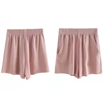 High Waist Pants With Pocket Yoga Shorts Women Sports Short Bottoms