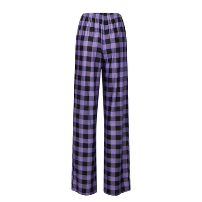 Women Christmas Pajama pants Autumn Winter Plaid Printed Pants