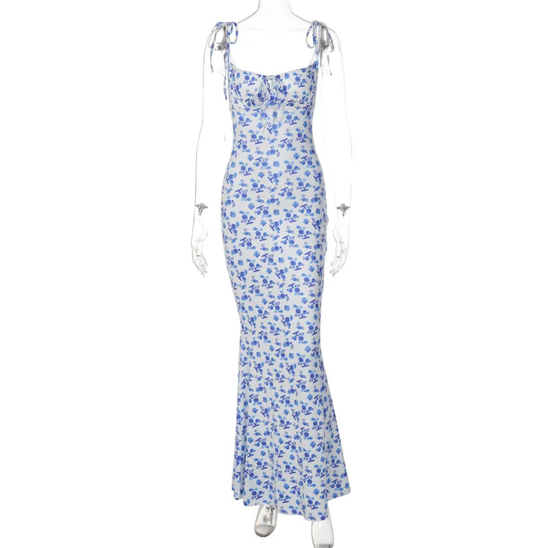 Elegant Floral Beach Vacation Bodycon Streetwear Long Dress