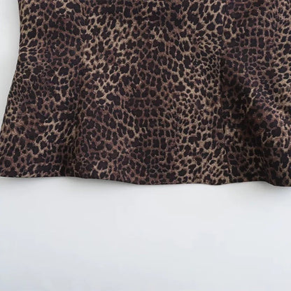 Leopard Print Sling Women Sexy Tube Top Sleeveless Backless Lace Slim Tanks Tops