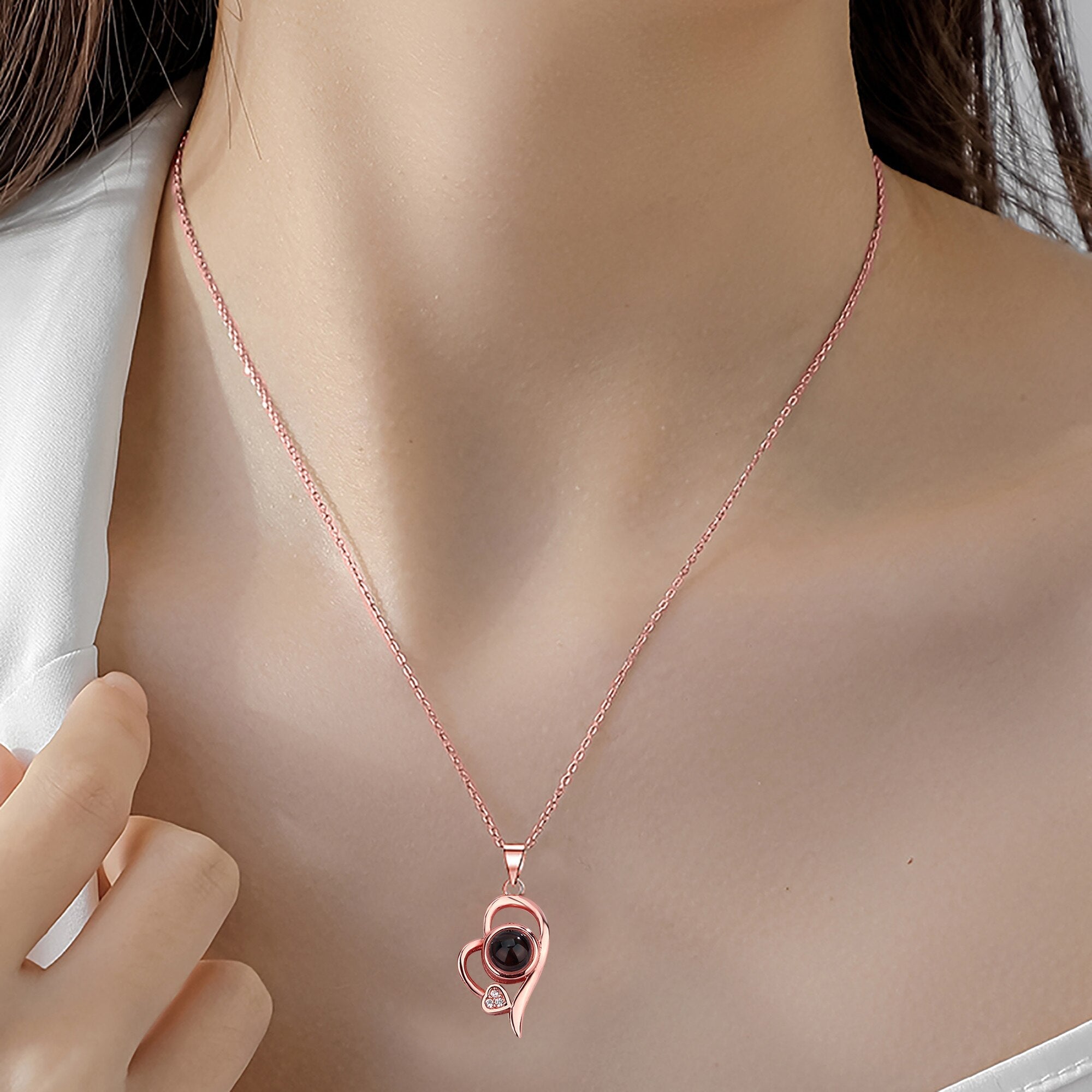 Customized photo projection necklace Couple Romantic Cute Accessories