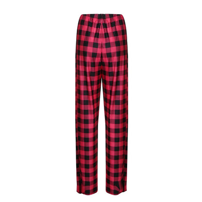 Women Christmas Pajama pants Autumn Winter Plaid Printed Pants