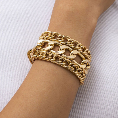 Hip Hop Thick Link Chain Bracelet Women&